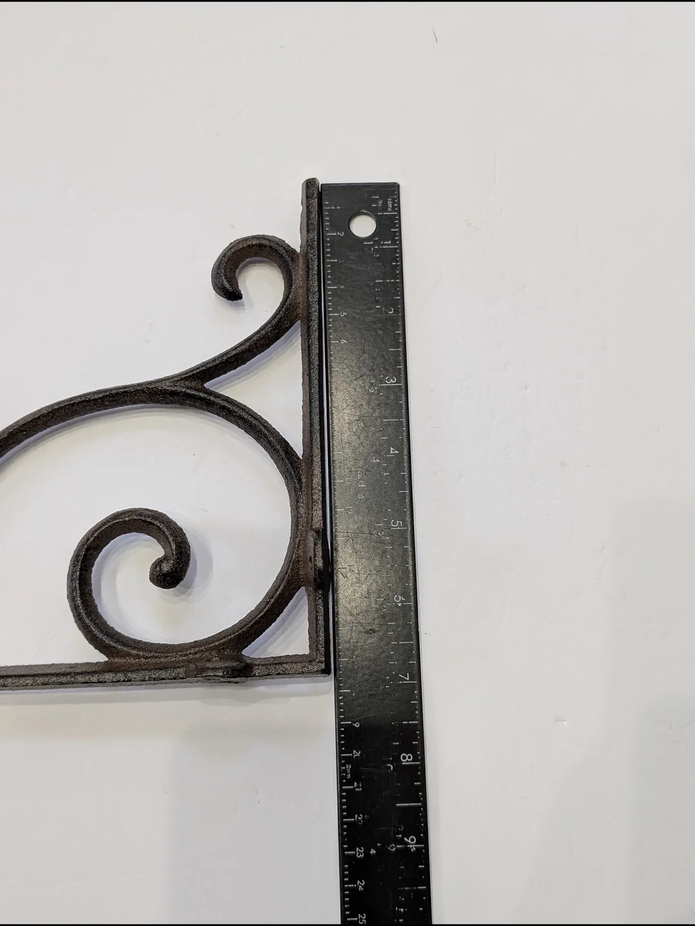 Decorative Iron Scroll Wall Bracket Pair in Dark Brown